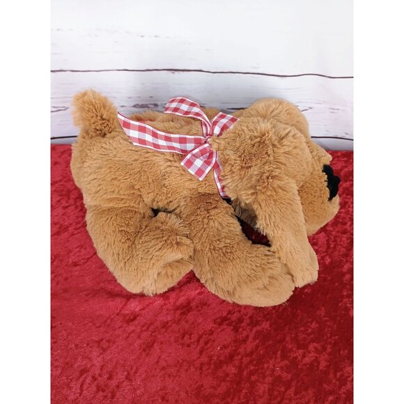 Dan Dee Red Love Heart Gingham Plaid Bow  Puppy‎ Dog Plush Stuffed Animal - Picture 2 of 7